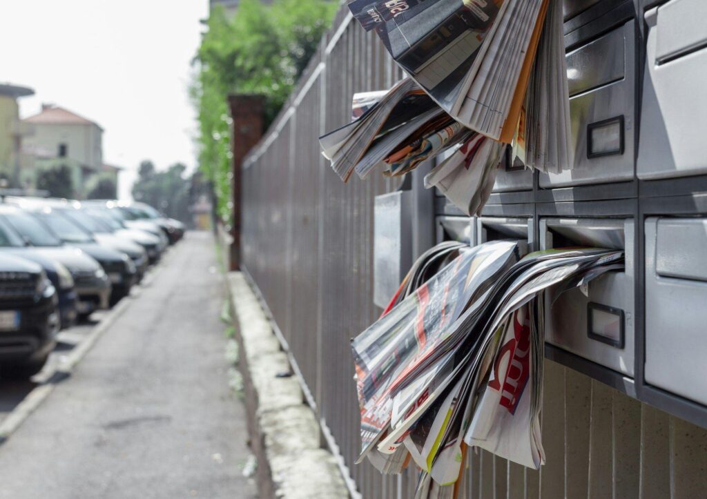 Many leaflets in mailbox