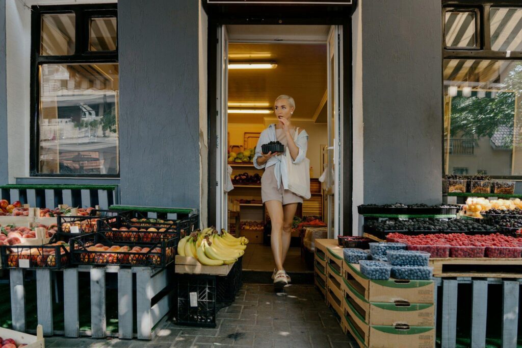 Fresh produce at a quaint local grocery store