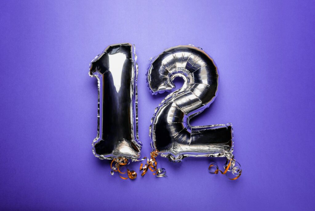 Silver Number Balloons 12