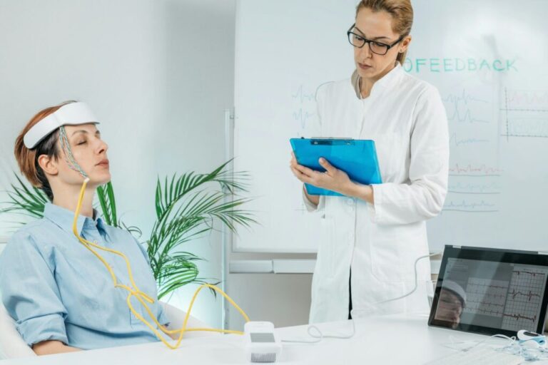 Biofeedback EEG or Electroencephalograph Training at a Health Center