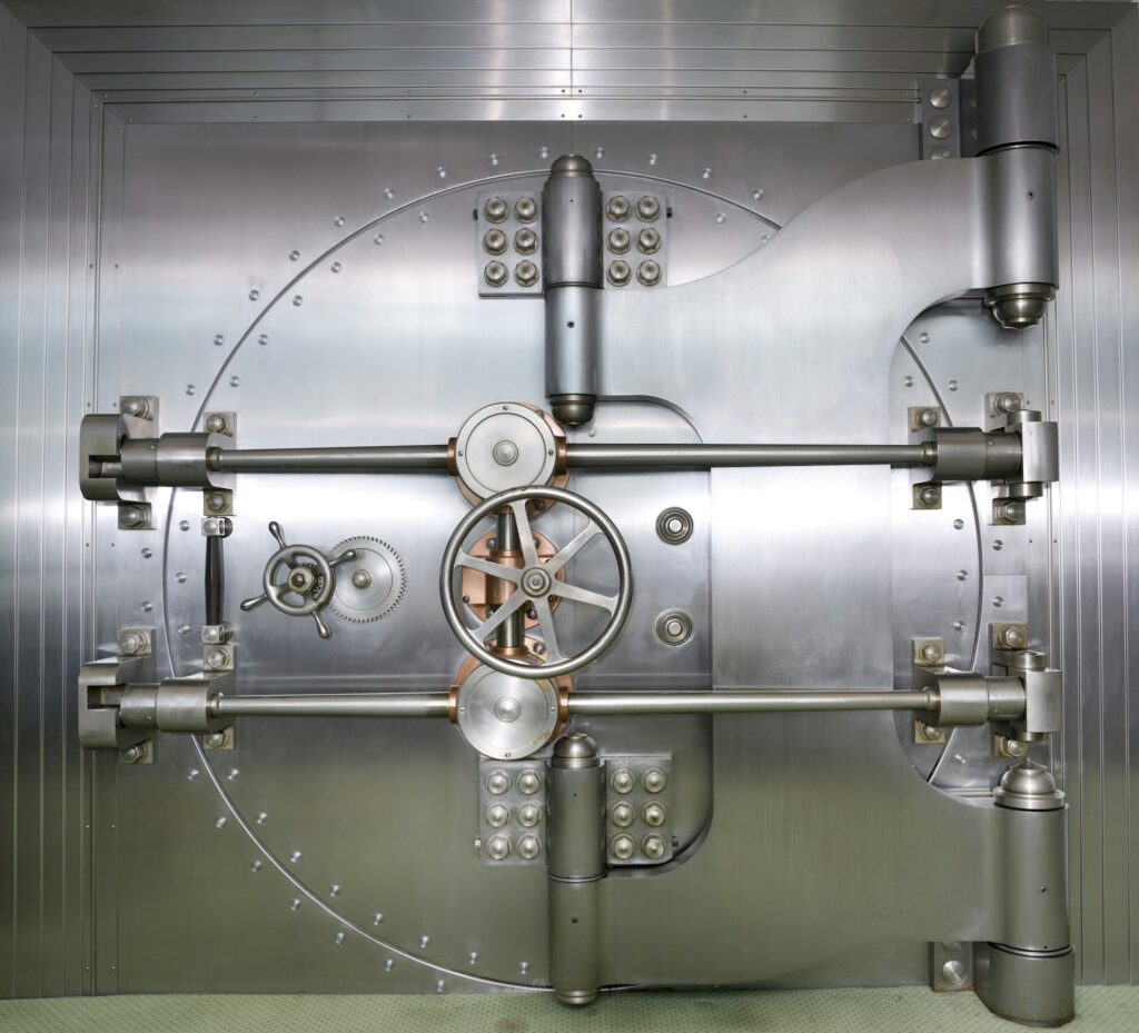 Closed Door to a Bank Vault