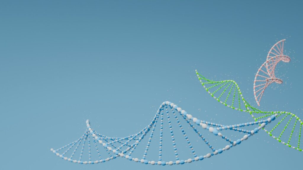 DNA. Abstract 3d polygonal DNA molecule. Medical science soft color , genetic biotechnology,