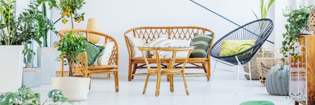 Furniture made of rattan