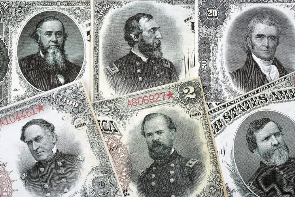 US Treasury Notes - USA currency issued in 1890