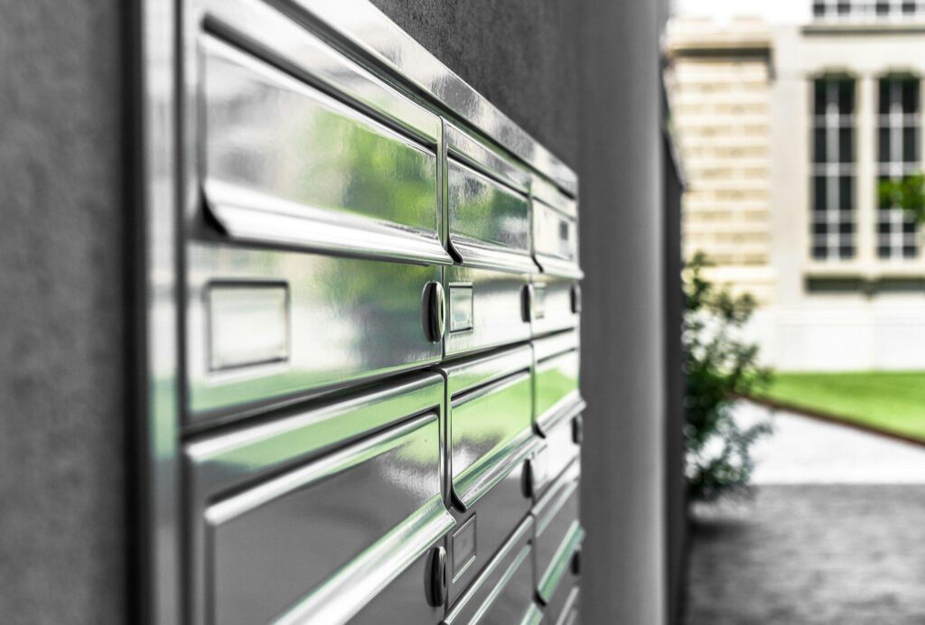 Close up of letterboxes