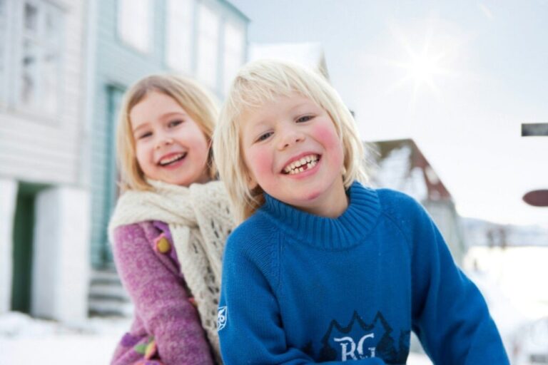 Scandinavian children smiling