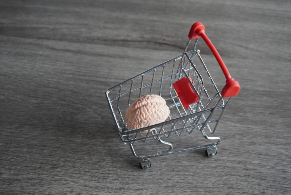 A human brain inside shopping carts.