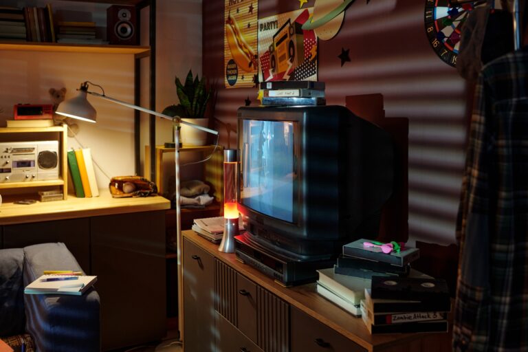 Vintage Living Room with Retro TV and Decor