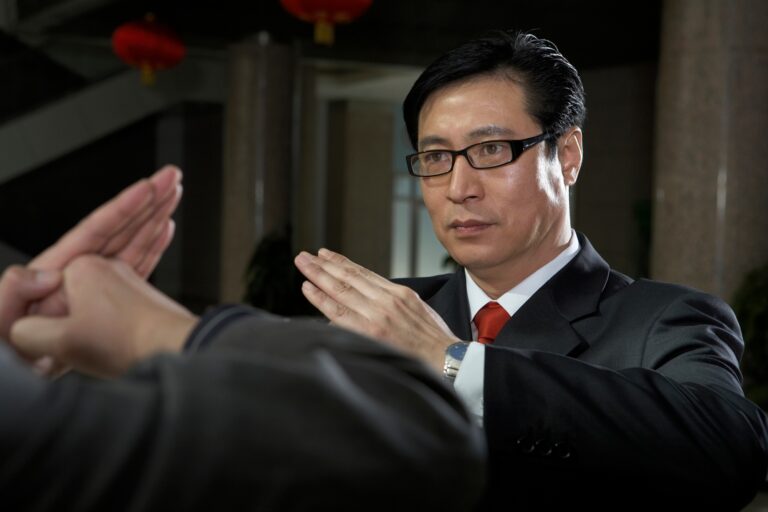 Businessmen Practicing Karate
