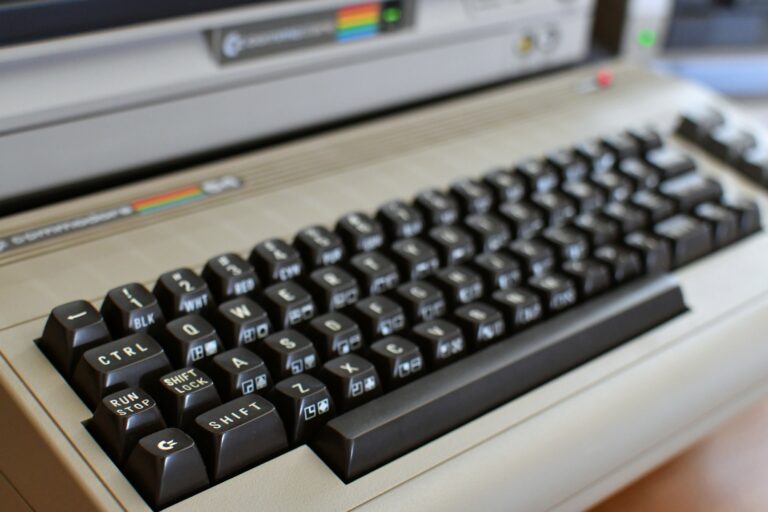 Vintage Retro Commodore 64 computer 1980s keyboard monitor